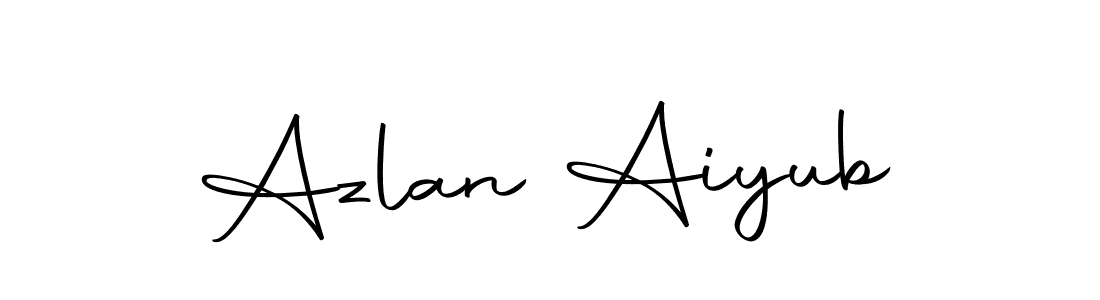 How to make Azlan Aiyub name signature. Use Autography-DOLnW style for creating short signs online. This is the latest handwritten sign. Azlan Aiyub signature style 10 images and pictures png