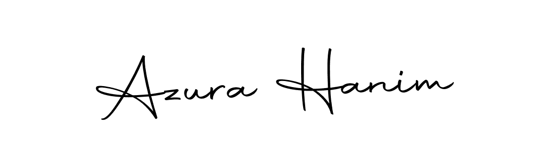 How to make Azura Hanim name signature. Use Autography-DOLnW style for creating short signs online. This is the latest handwritten sign. Azura Hanim signature style 10 images and pictures png