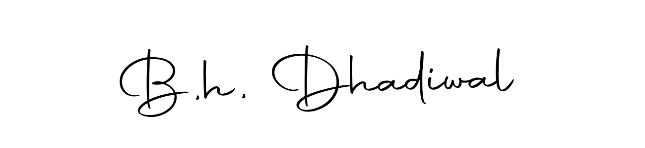 Use a signature maker to create a handwritten signature online. With this signature software, you can design (Autography-DOLnW) your own signature for name B,h, Dhadiwal. B,h, Dhadiwal signature style 10 images and pictures png