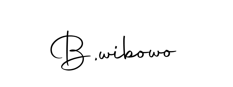 Create a beautiful signature design for name B,wibowo. With this signature (Autography-DOLnW) fonts, you can make a handwritten signature for free. B,wibowo signature style 10 images and pictures png