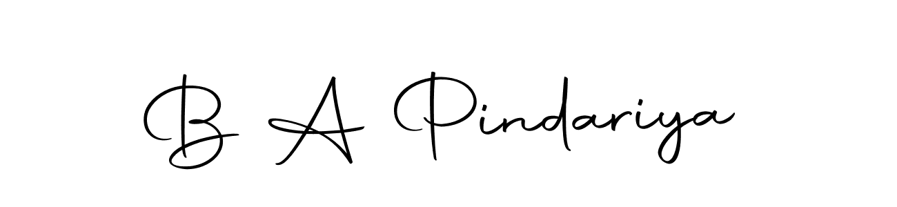 Make a beautiful signature design for name B A Pindariya. With this signature (Autography-DOLnW) style, you can create a handwritten signature for free. B A Pindariya signature style 10 images and pictures png