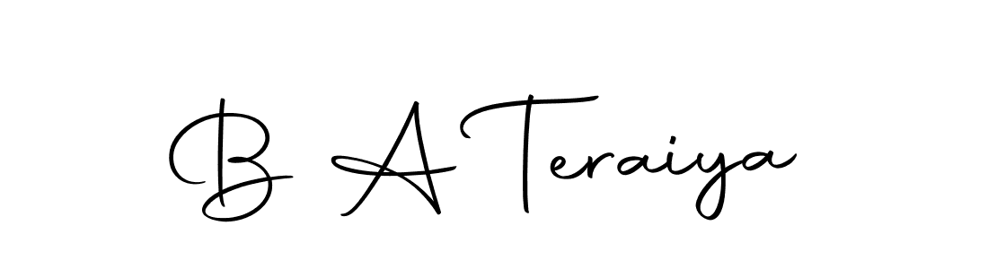 Use a signature maker to create a handwritten signature online. With this signature software, you can design (Autography-DOLnW) your own signature for name B A Teraiya. B A Teraiya signature style 10 images and pictures png