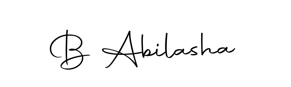 Create a beautiful signature design for name B Abilasha. With this signature (Autography-DOLnW) fonts, you can make a handwritten signature for free. B Abilasha signature style 10 images and pictures png