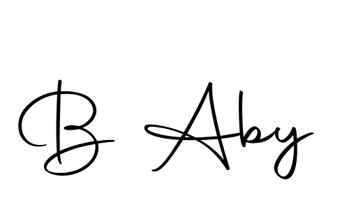 Create a beautiful signature design for name B Aby. With this signature (Autography-DOLnW) fonts, you can make a handwritten signature for free. B Aby signature style 10 images and pictures png