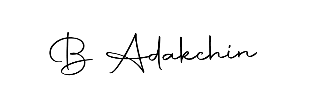 Create a beautiful signature design for name B Adakchin. With this signature (Autography-DOLnW) fonts, you can make a handwritten signature for free. B Adakchin signature style 10 images and pictures png