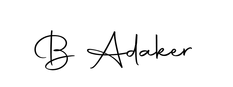 The best way (Autography-DOLnW) to make a short signature is to pick only two or three words in your name. The name B Adaker include a total of six letters. For converting this name. B Adaker signature style 10 images and pictures png