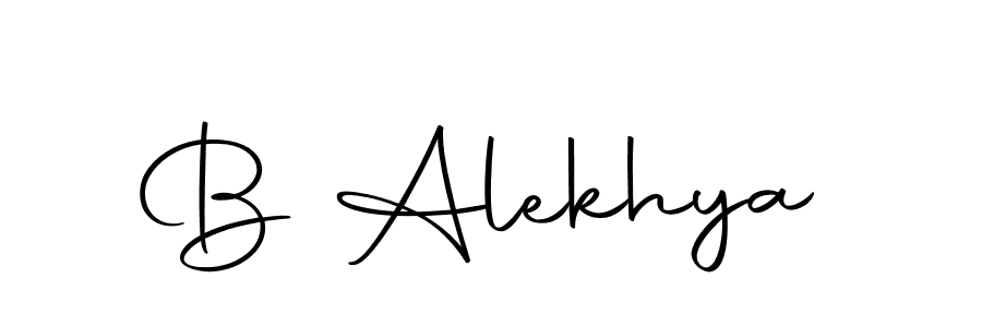 Create a beautiful signature design for name B Alekhya. With this signature (Autography-DOLnW) fonts, you can make a handwritten signature for free. B Alekhya signature style 10 images and pictures png