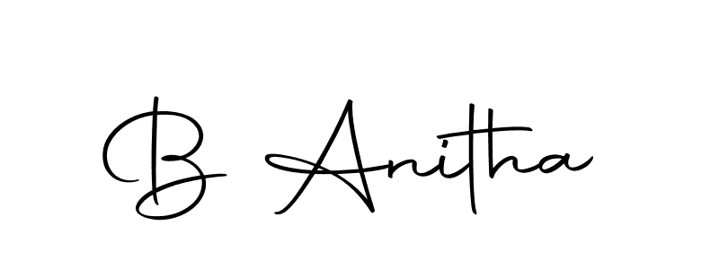 Create a beautiful signature design for name B Anitha. With this signature (Autography-DOLnW) fonts, you can make a handwritten signature for free. B Anitha signature style 10 images and pictures png