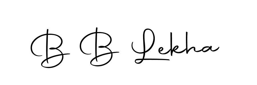 How to make B B Lekha name signature. Use Autography-DOLnW style for creating short signs online. This is the latest handwritten sign. B B Lekha signature style 10 images and pictures png