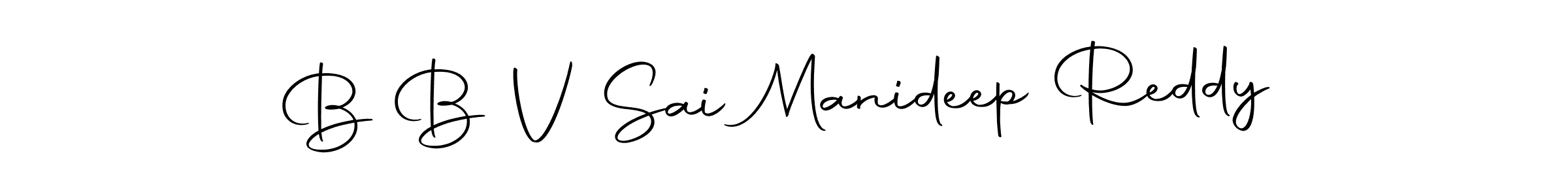 How to make B B V Sai Manideep Reddy name signature. Use Autography-DOLnW style for creating short signs online. This is the latest handwritten sign. B B V Sai Manideep Reddy signature style 10 images and pictures png