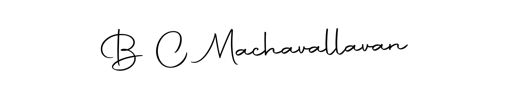 How to make B C Machavallavan name signature. Use Autography-DOLnW style for creating short signs online. This is the latest handwritten sign. B C Machavallavan signature style 10 images and pictures png