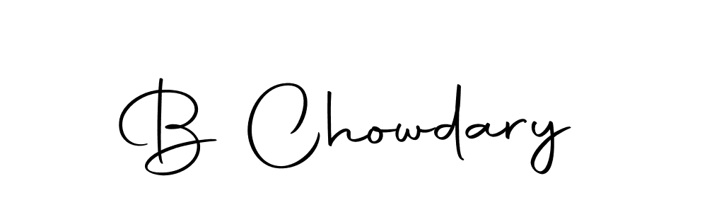 How to make B Chowdary name signature. Use Autography-DOLnW style for creating short signs online. This is the latest handwritten sign. B Chowdary signature style 10 images and pictures png