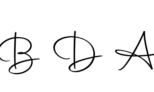 Design your own signature with our free online signature maker. With this signature software, you can create a handwritten (Autography-DOLnW) signature for name B D A. B D A signature style 10 images and pictures png