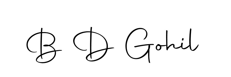 You should practise on your own different ways (Autography-DOLnW) to write your name (B D Gohil) in signature. don't let someone else do it for you. B D Gohil signature style 10 images and pictures png