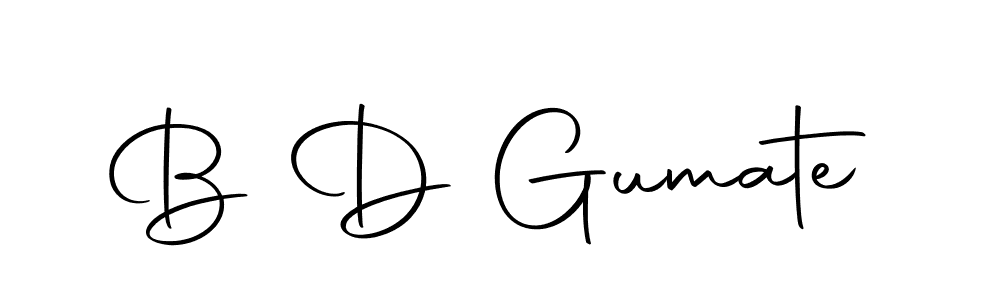 Design your own signature with our free online signature maker. With this signature software, you can create a handwritten (Autography-DOLnW) signature for name B D Gumate. B D Gumate signature style 10 images and pictures png