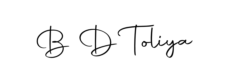 Design your own signature with our free online signature maker. With this signature software, you can create a handwritten (Autography-DOLnW) signature for name B D Toliya. B D Toliya signature style 10 images and pictures png