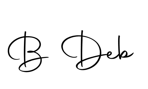 Similarly Autography-DOLnW is the best handwritten signature design. Signature creator online .You can use it as an online autograph creator for name B Deb. B Deb signature style 10 images and pictures png