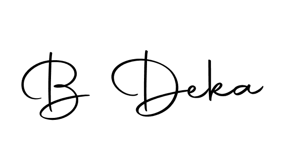 Create a beautiful signature design for name B Deka. With this signature (Autography-DOLnW) fonts, you can make a handwritten signature for free. B Deka signature style 10 images and pictures png