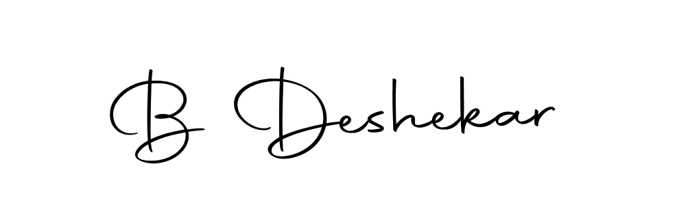 Use a signature maker to create a handwritten signature online. With this signature software, you can design (Autography-DOLnW) your own signature for name B Deshekar. B Deshekar signature style 10 images and pictures png