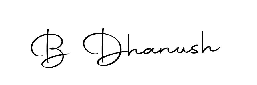 How to make B Dhanush name signature. Use Autography-DOLnW style for creating short signs online. This is the latest handwritten sign. B Dhanush signature style 10 images and pictures png