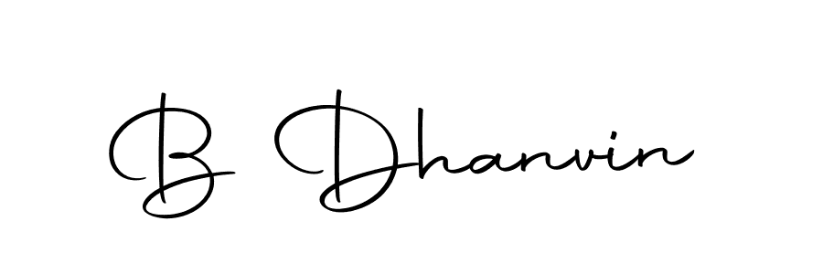 Create a beautiful signature design for name B Dhanvin. With this signature (Autography-DOLnW) fonts, you can make a handwritten signature for free. B Dhanvin signature style 10 images and pictures png