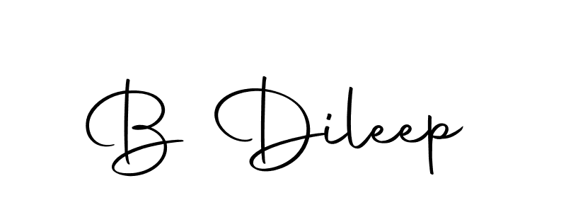 Use a signature maker to create a handwritten signature online. With this signature software, you can design (Autography-DOLnW) your own signature for name B Dileep. B Dileep signature style 10 images and pictures png