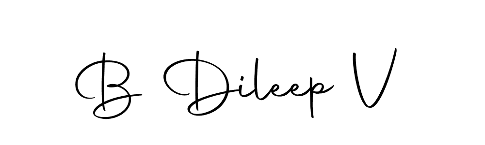 Create a beautiful signature design for name B Dileep V. With this signature (Autography-DOLnW) fonts, you can make a handwritten signature for free. B Dileep V signature style 10 images and pictures png