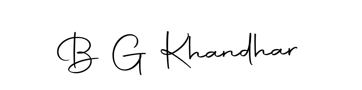 Make a beautiful signature design for name B G Khandhar. With this signature (Autography-DOLnW) style, you can create a handwritten signature for free. B G Khandhar signature style 10 images and pictures png