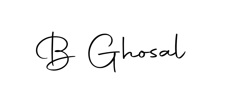 Use a signature maker to create a handwritten signature online. With this signature software, you can design (Autography-DOLnW) your own signature for name B Ghosal. B Ghosal signature style 10 images and pictures png