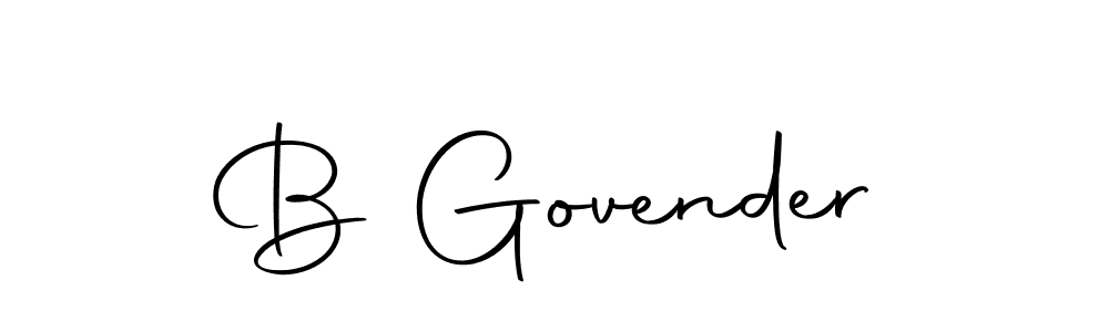 How to make B Govender name signature. Use Autography-DOLnW style for creating short signs online. This is the latest handwritten sign. B Govender signature style 10 images and pictures png