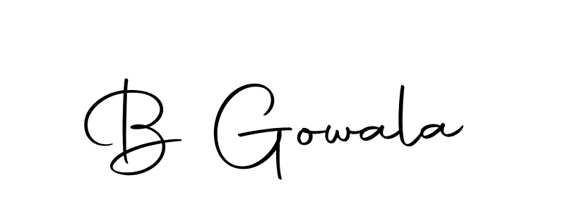 Use a signature maker to create a handwritten signature online. With this signature software, you can design (Autography-DOLnW) your own signature for name B Gowala. B Gowala signature style 10 images and pictures png