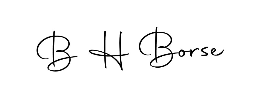 Create a beautiful signature design for name B H Borse. With this signature (Autography-DOLnW) fonts, you can make a handwritten signature for free. B H Borse signature style 10 images and pictures png