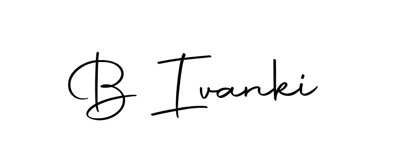 Make a short B Ivanki signature style. Manage your documents anywhere anytime using Autography-DOLnW. Create and add eSignatures, submit forms, share and send files easily. B Ivanki signature style 10 images and pictures png