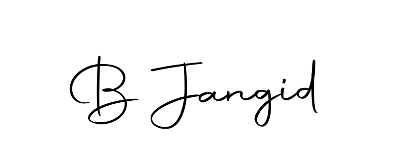 How to make B Jangid name signature. Use Autography-DOLnW style for creating short signs online. This is the latest handwritten sign. B Jangid signature style 10 images and pictures png