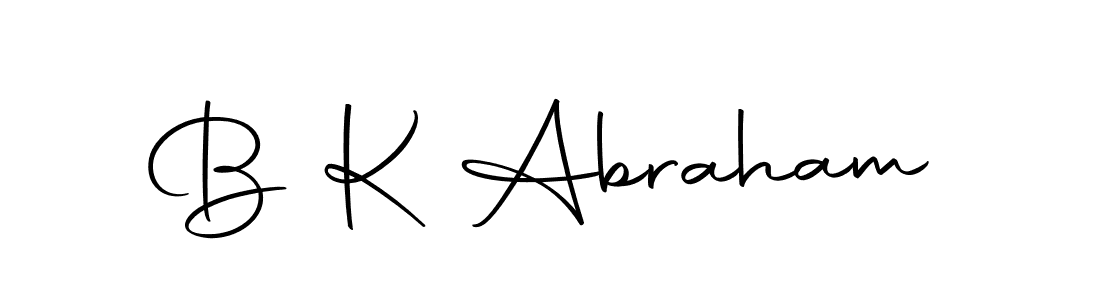 The best way (Autography-DOLnW) to make a short signature is to pick only two or three words in your name. The name B K Abraham include a total of six letters. For converting this name. B K Abraham signature style 10 images and pictures png