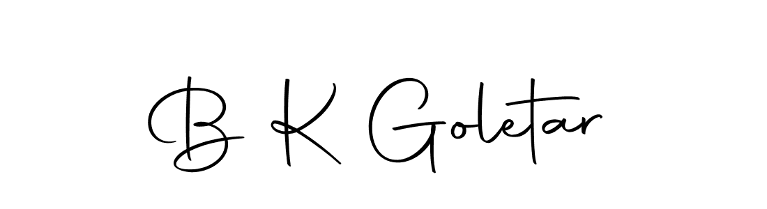 B K Goletar stylish signature style. Best Handwritten Sign (Autography-DOLnW) for my name. Handwritten Signature Collection Ideas for my name B K Goletar. B K Goletar signature style 10 images and pictures png