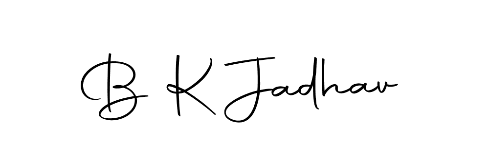 How to make B K Jadhav name signature. Use Autography-DOLnW style for creating short signs online. This is the latest handwritten sign. B K Jadhav signature style 10 images and pictures png