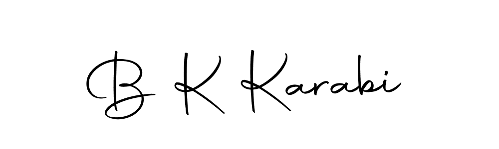Create a beautiful signature design for name B K Karabi. With this signature (Autography-DOLnW) fonts, you can make a handwritten signature for free. B K Karabi signature style 10 images and pictures png