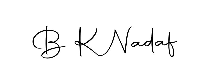 Create a beautiful signature design for name B K Nadaf. With this signature (Autography-DOLnW) fonts, you can make a handwritten signature for free. B K Nadaf signature style 10 images and pictures png