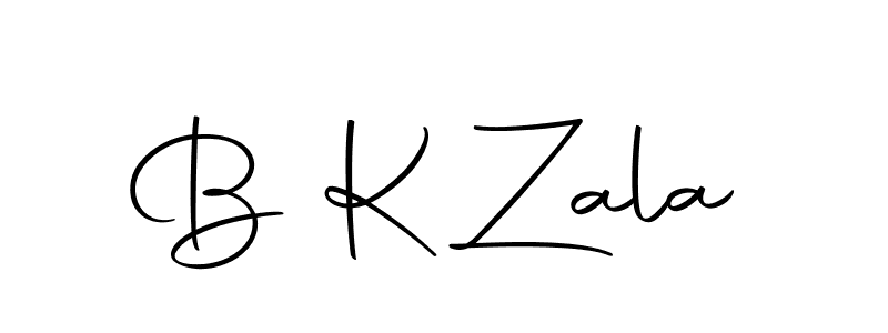 B K Zala stylish signature style. Best Handwritten Sign (Autography-DOLnW) for my name. Handwritten Signature Collection Ideas for my name B K Zala. B K Zala signature style 10 images and pictures png