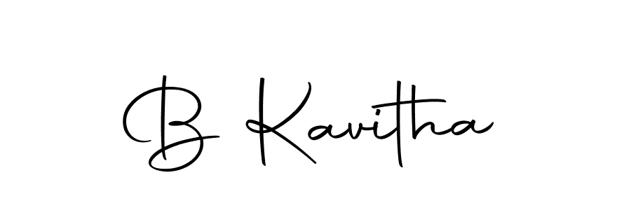 Create a beautiful signature design for name B Kavitha. With this signature (Autography-DOLnW) fonts, you can make a handwritten signature for free. B Kavitha signature style 10 images and pictures png