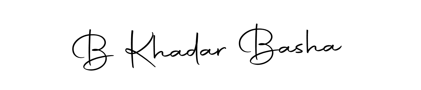 You should practise on your own different ways (Autography-DOLnW) to write your name (B Khadar Basha) in signature. don't let someone else do it for you. B Khadar Basha signature style 10 images and pictures png