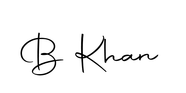 Create a beautiful signature design for name B Khan. With this signature (Autography-DOLnW) fonts, you can make a handwritten signature for free. B Khan signature style 10 images and pictures png