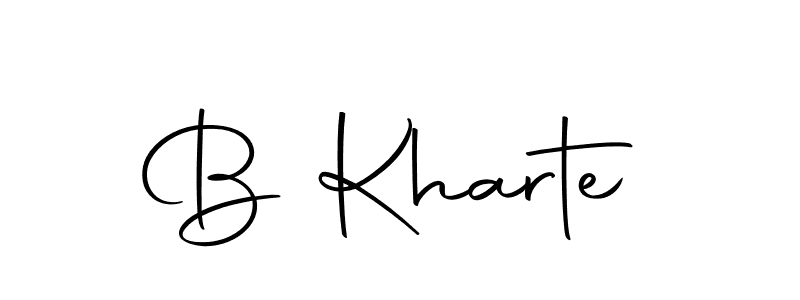 Design your own signature with our free online signature maker. With this signature software, you can create a handwritten (Autography-DOLnW) signature for name B Kharte. B Kharte signature style 10 images and pictures png