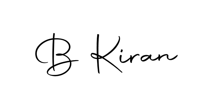 Design your own signature with our free online signature maker. With this signature software, you can create a handwritten (Autography-DOLnW) signature for name B Kiran. B Kiran signature style 10 images and pictures png