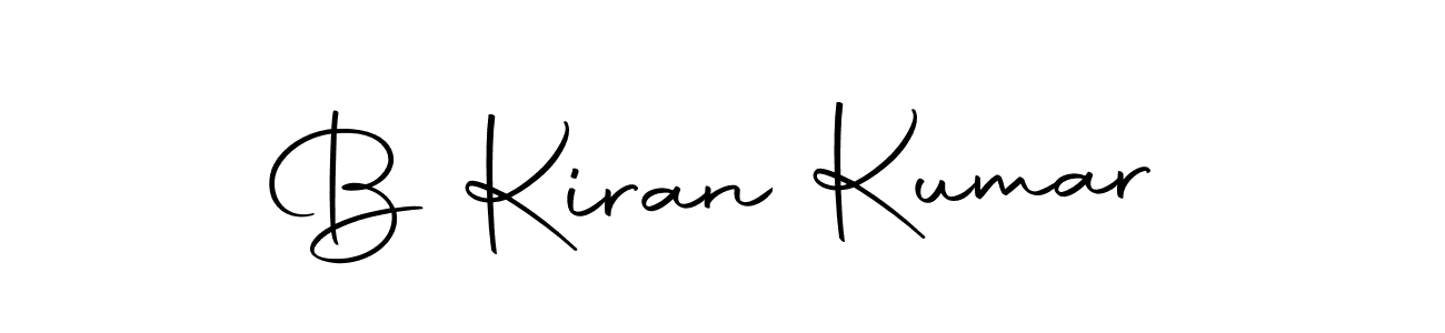 How to make B Kiran Kumar name signature. Use Autography-DOLnW style for creating short signs online. This is the latest handwritten sign. B Kiran Kumar signature style 10 images and pictures png