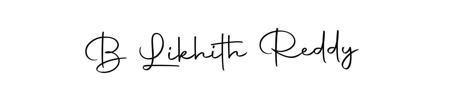 Create a beautiful signature design for name B Likhith Reddy. With this signature (Autography-DOLnW) fonts, you can make a handwritten signature for free. B Likhith Reddy signature style 10 images and pictures png