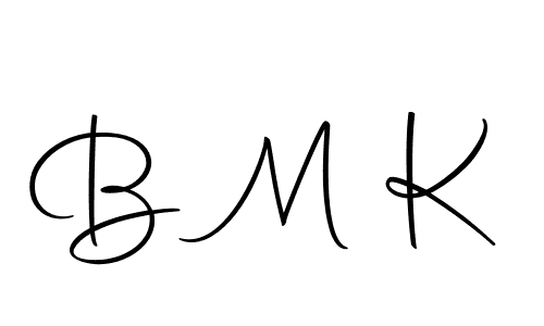 Design your own signature with our free online signature maker. With this signature software, you can create a handwritten (Autography-DOLnW) signature for name B M K. B M K signature style 10 images and pictures png