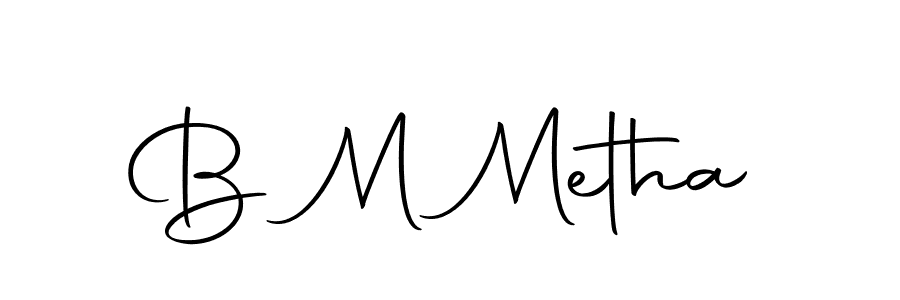 Make a beautiful signature design for name B M Metha. With this signature (Autography-DOLnW) style, you can create a handwritten signature for free. B M Metha signature style 10 images and pictures png