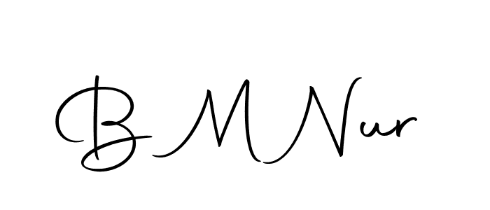 You should practise on your own different ways (Autography-DOLnW) to write your name (B M Nur) in signature. don't let someone else do it for you. B M Nur signature style 10 images and pictures png